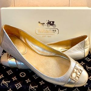 🥿COACH BALLERINA 🩰 METALLIC SHOES MINT CONDITION